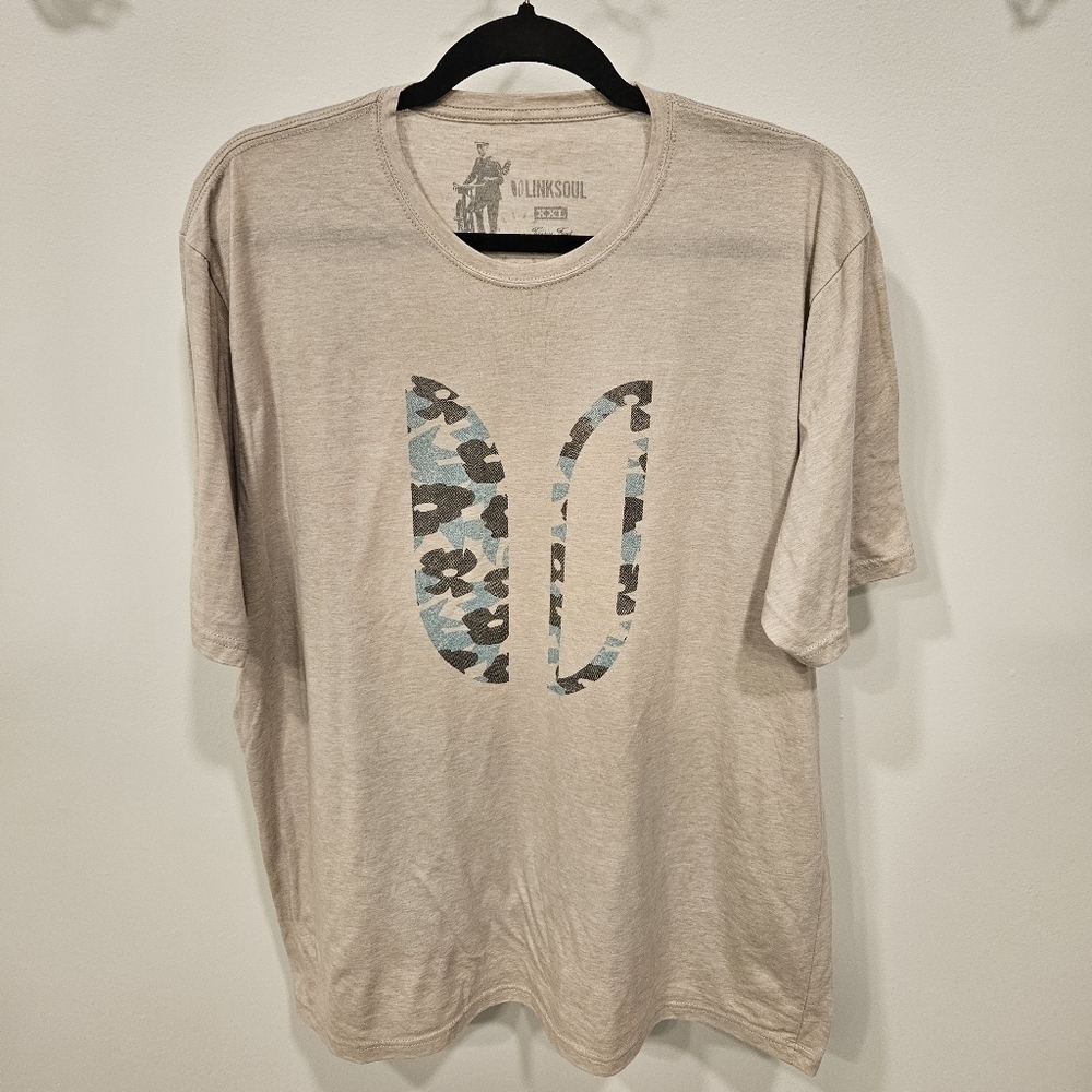 Link Soul Mens Tshirt Beige Cream Logo Size XXL